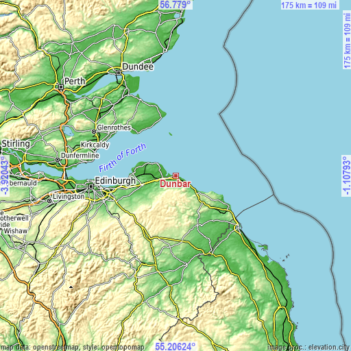 Topographic map of Dunbar