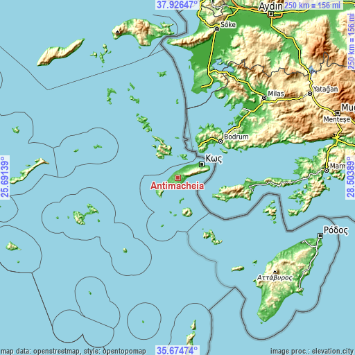 Topographic map of Antimácheia