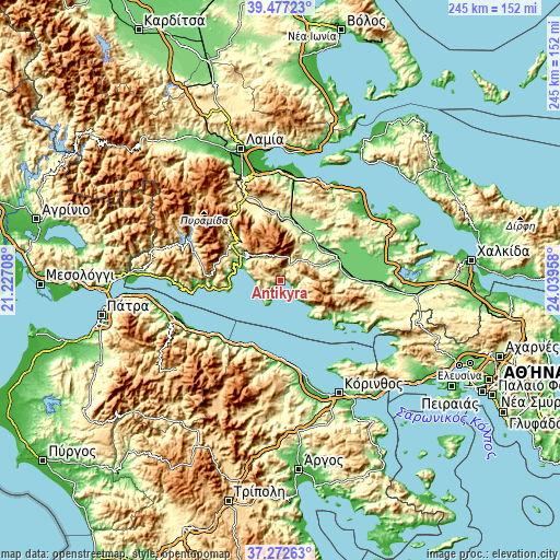 Topographic map of Antikyra