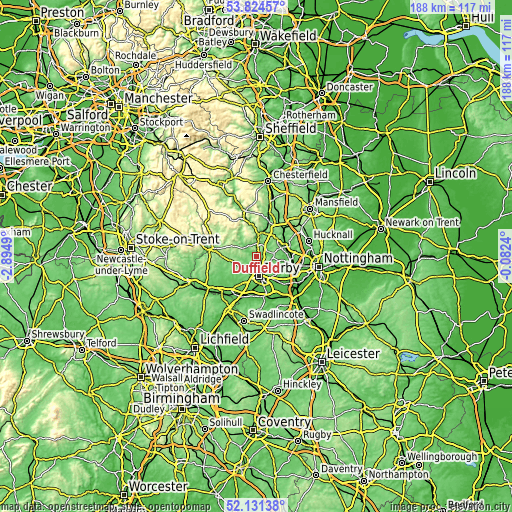 Topographic map of Duffield