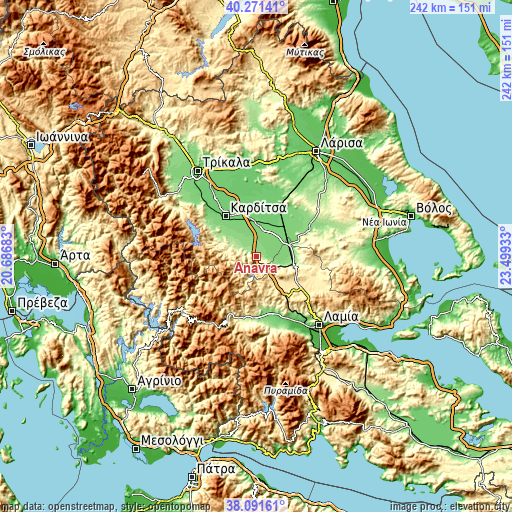 Topographic map of Anávra