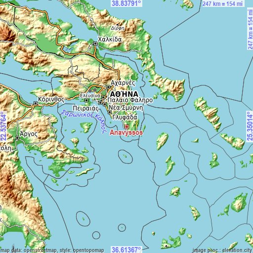 Topographic map of Anávyssos