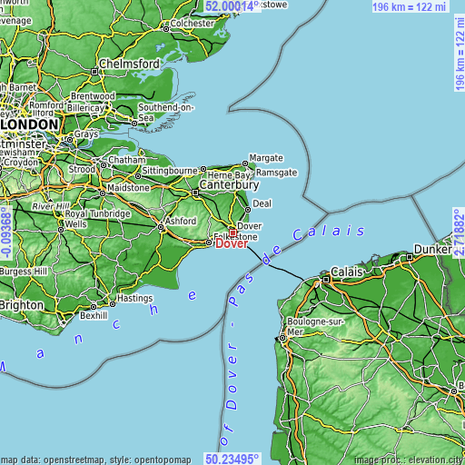 Topographic map of Dover