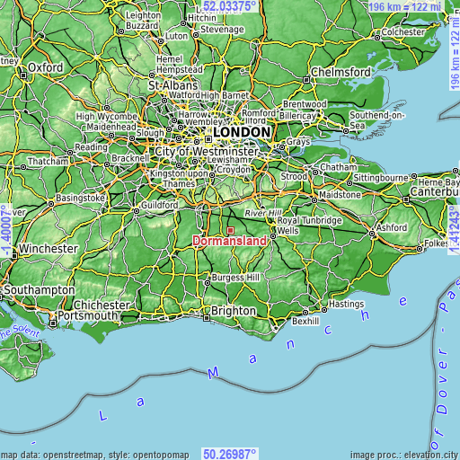 Topographic map of Dormansland