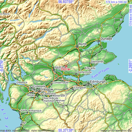 Topographic map of Dollar