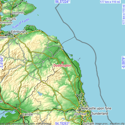 Topographic map of Doddington