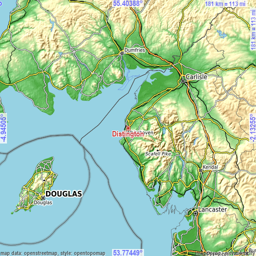 Topographic map of Distington