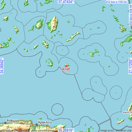 Topographic map of Anáfi