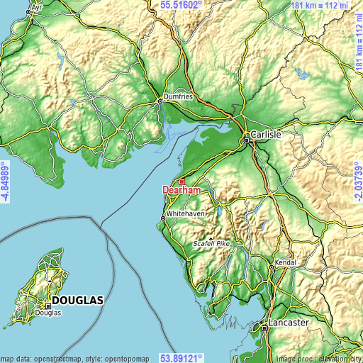 Topographic map of Dearham