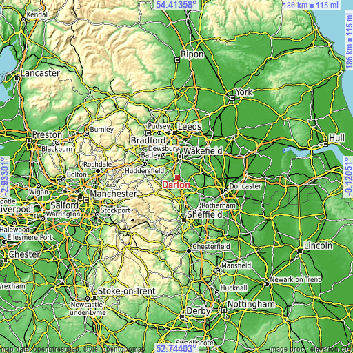Topographic map of Darton