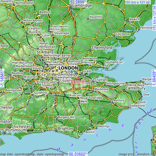 Topographic map of Darenth