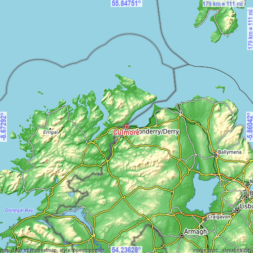Topographic map of Culmore
