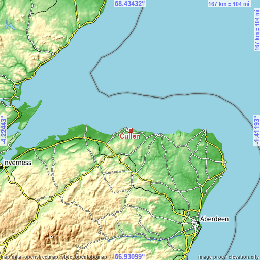 Topographic map of Cullen