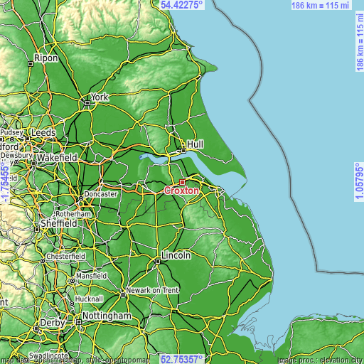 Topographic map of Croxton