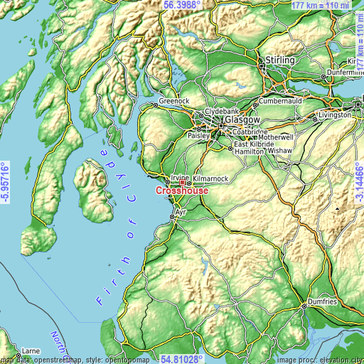 Topographic map of Crosshouse