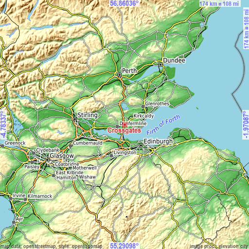 Topographic map of Crossgates