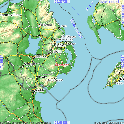 Topographic map of Crossgar