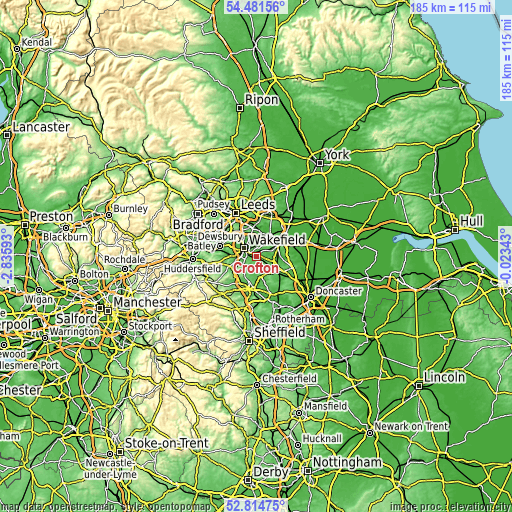 Topographic map of Crofton