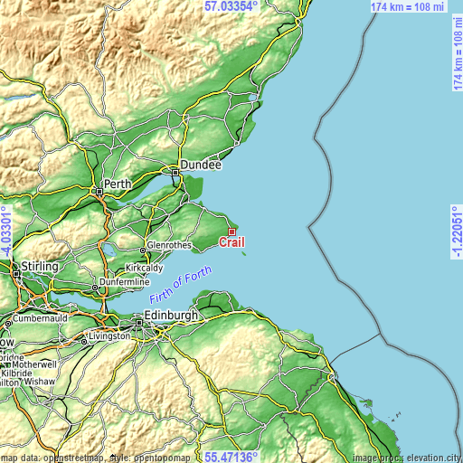 Topographic map of Crail