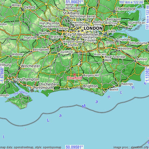 Topographic map of Cowfold