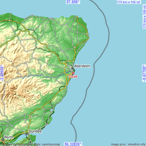 Topographic map of Cove