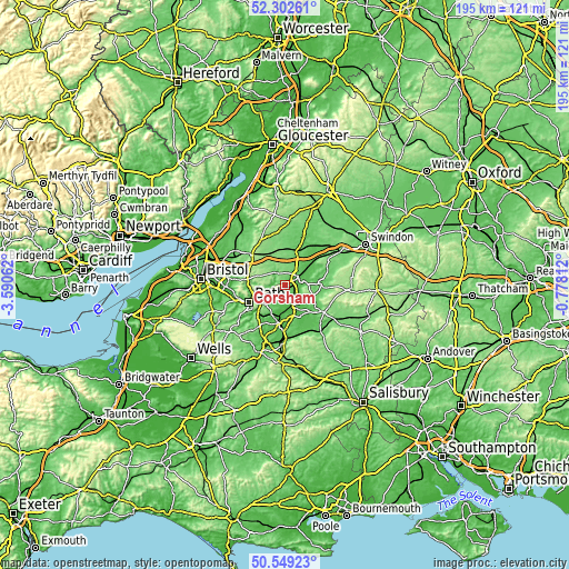 Topographic map of Corsham