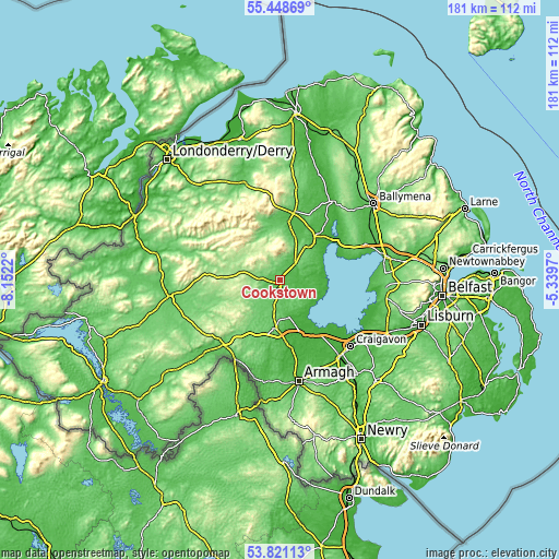 Topographic map of Cookstown