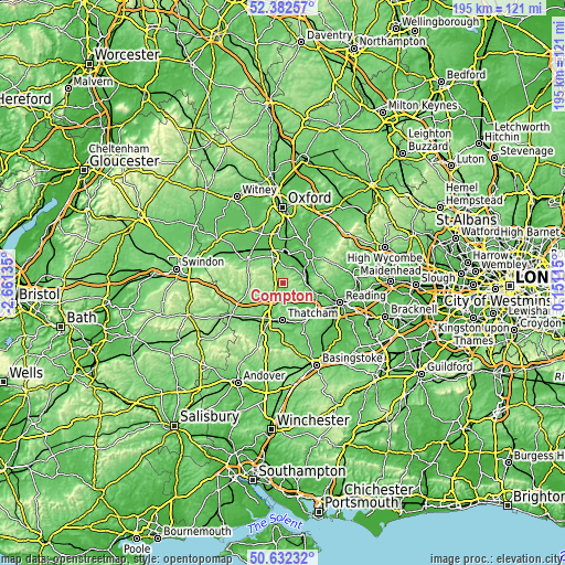 Topographic map of Compton