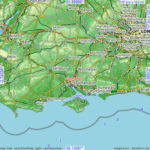 Topographic map of Compton