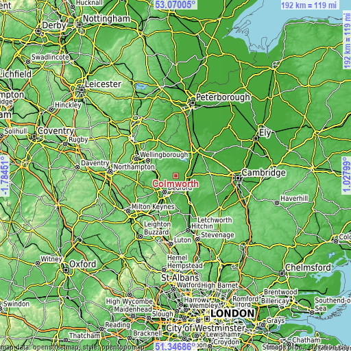 Topographic map of Colmworth