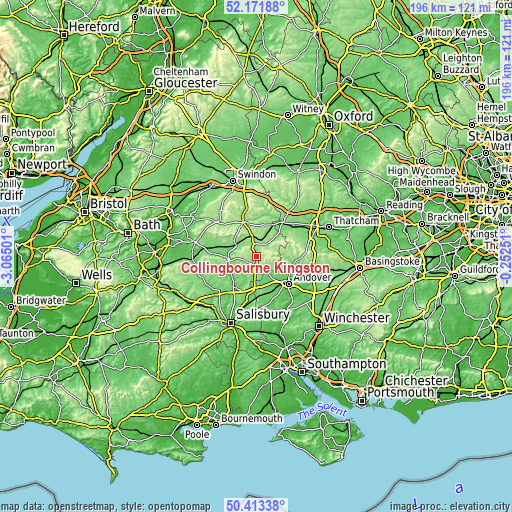 Topographic map of Collingbourne Kingston