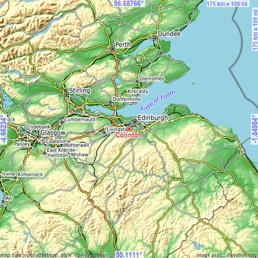 Topographic map of Colinton