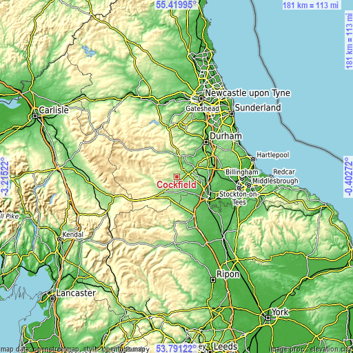 Topographic map of Cockfield