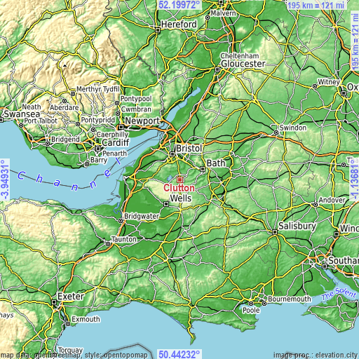 Topographic map of Clutton