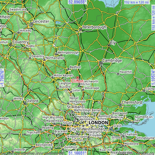 Topographic map of Clifton