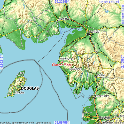 Topographic map of Cleator Moor