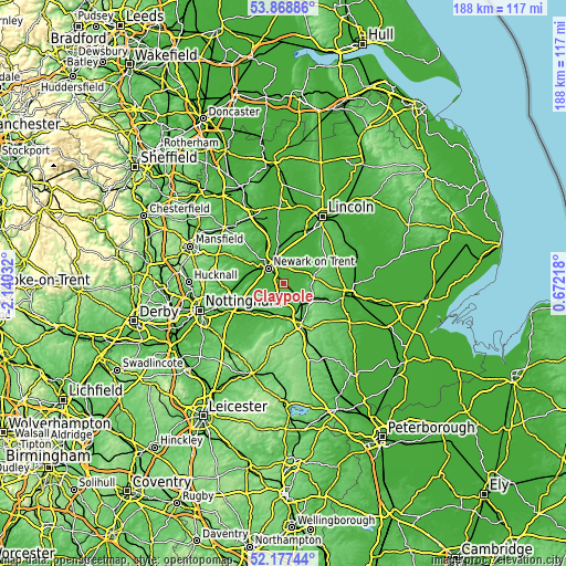 Topographic map of Claypole