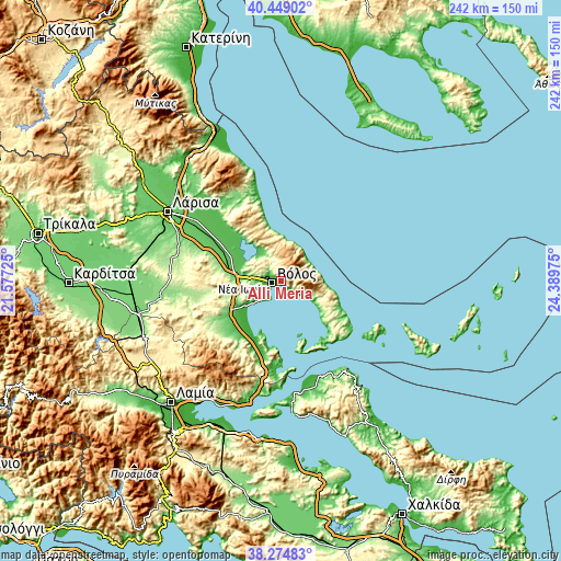 Topographic map of Álli Meriá