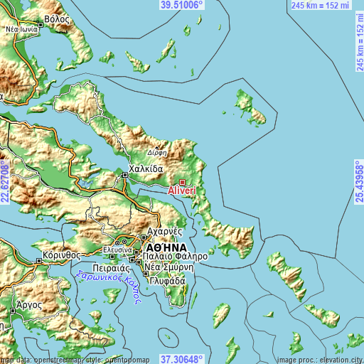 Topographic map of Alivéri