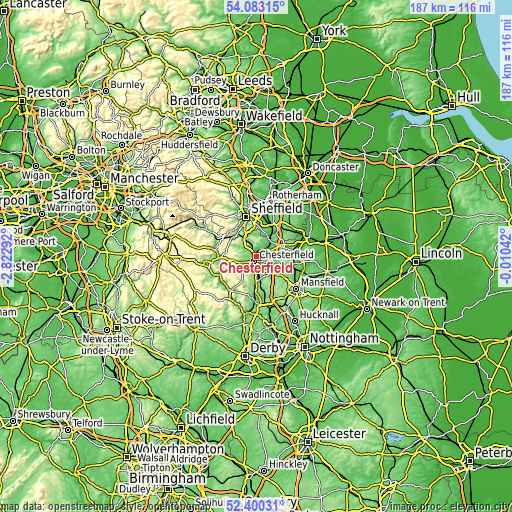 Topographic map of Chesterfield