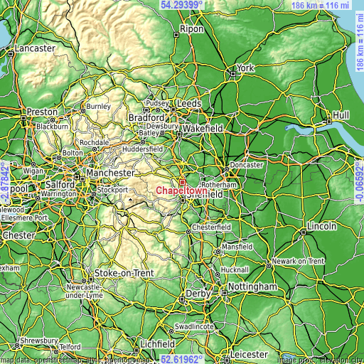 Topographic map of Chapeltown