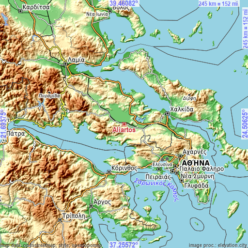 Topographic map of Alíartos