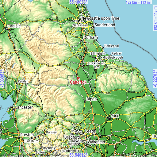 Topographic map of Catterick