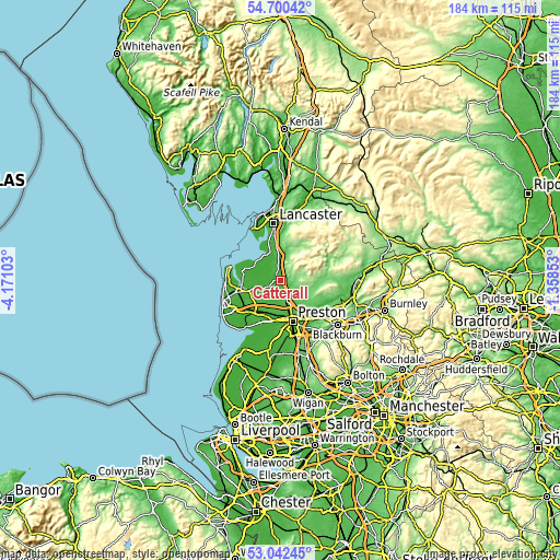 Topographic map of Catterall