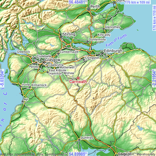 Topographic map of Carnwath