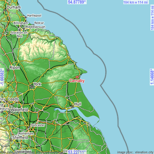 Topographic map of Carnaby