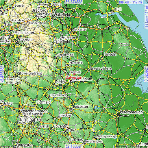 Topographic map of Calverton