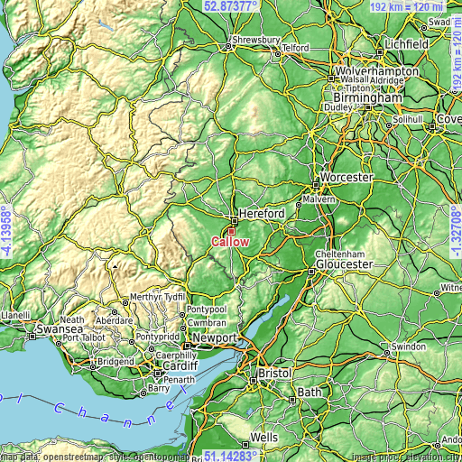 Topographic map of Callow