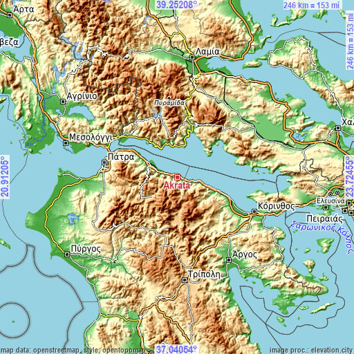 Topographic map of Akráta