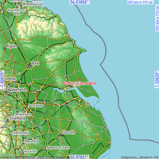 Topographic map of Burton Constable